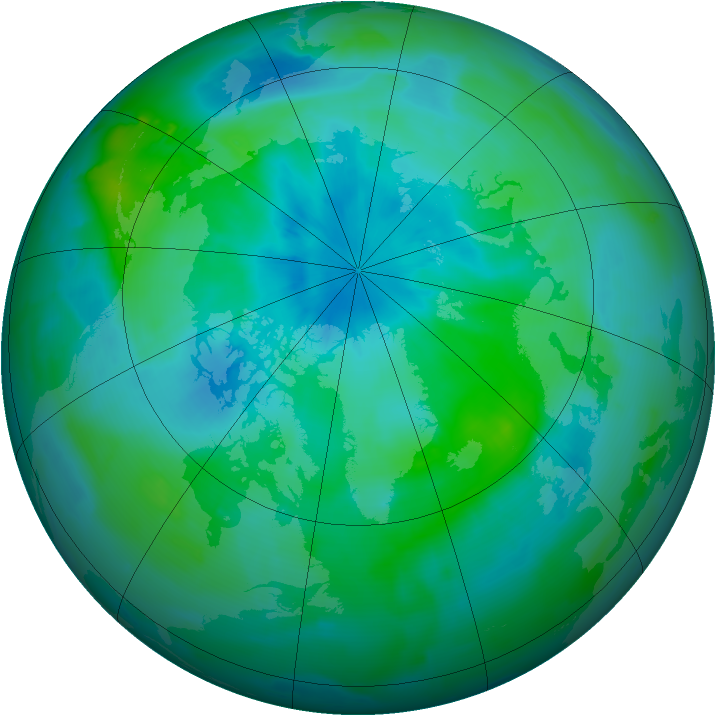 Arctic ozone map for 06 September 2012